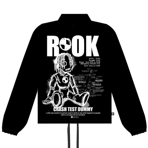 Ethika Men’s Lightweight Rook Hazard Black Coach Jacket NWT Size M - Picture 2 of 5